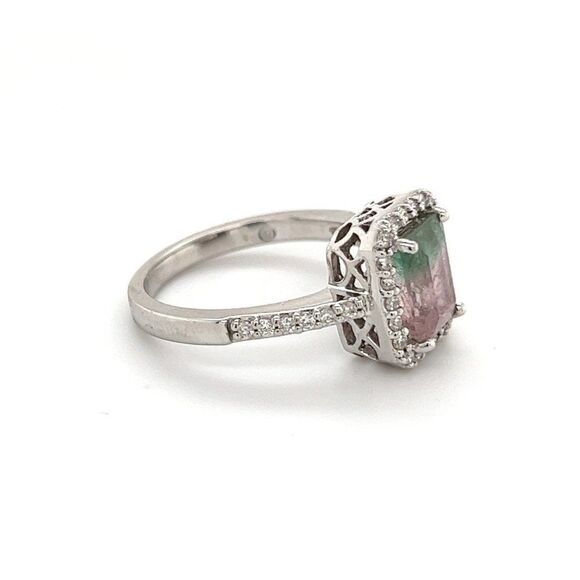 Watermelon Tourmaline Diamond Ring 14k Gold 1.82 TCW Certified $5,450 211910 - Picture 11 of 12